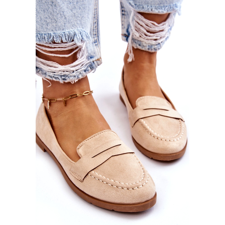 PS1 Komfortable ruskinds loafers til kvinder Beige Lucca 5