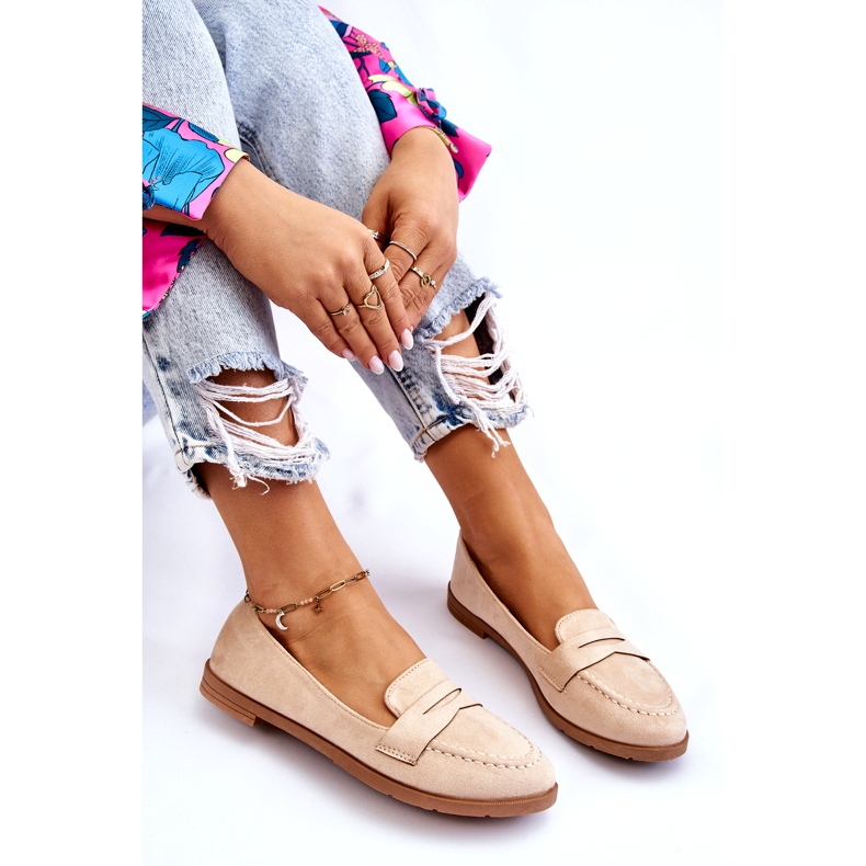 PS1 Komfortable ruskinds loafers til kvinder Beige Lucca 7