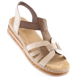 Komfortable damesandaler beige Rieker 62918-62 1