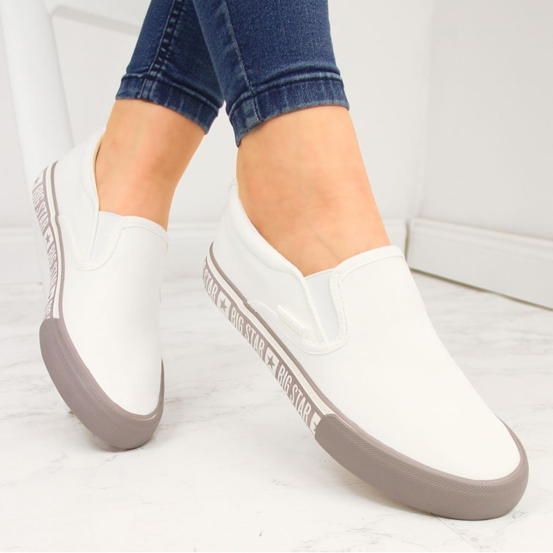 Tekstilsneakers slip on hvide Big Star HH274007 1