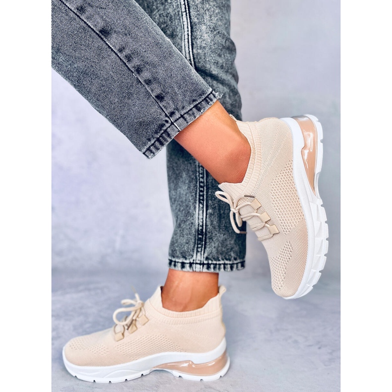 Caruso Beige strømpe sportssko 1