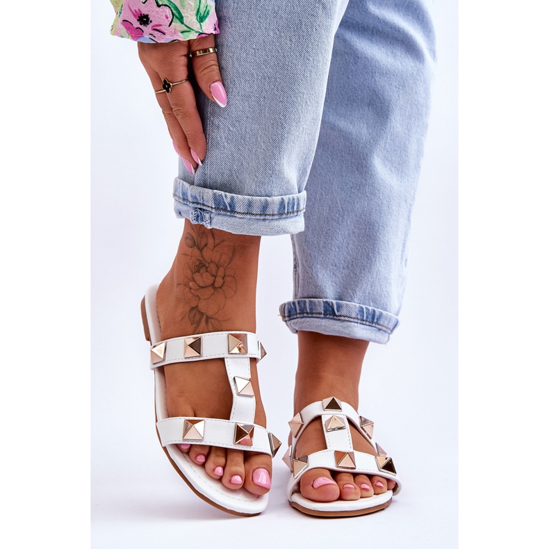 Damesandaler med store nitter Hvid Mercure 1
