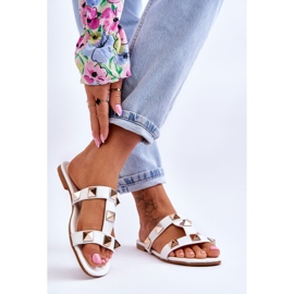 Damesandaler med store nitter Hvid Mercure 2