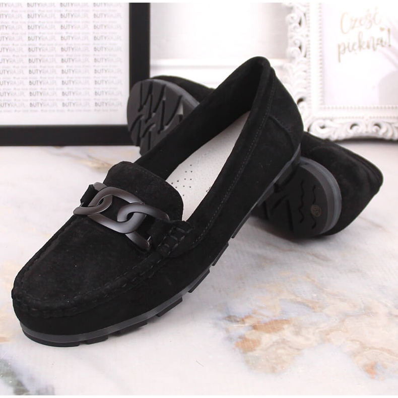 Flade loafers i sort læder til kvinder Filippo DP3630 1