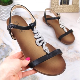 Komfortable flade sandaler til kvinder med en slangesort S.Barski Kv 5541-42 5