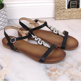 Komfortable flade sandaler til kvinder med en slangesort S.Barski Kv 5541-42 6