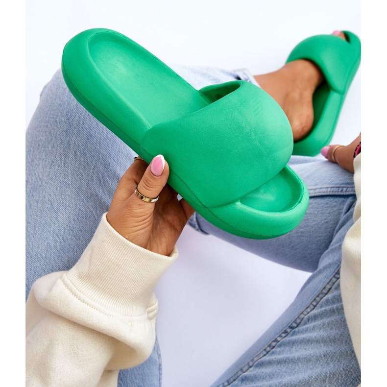 Dame Let Foam Platform Hjemmesko Grøn Milton 1