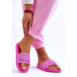 Lette dametøfler med Fuchsia Merry Inscription lyserød 2