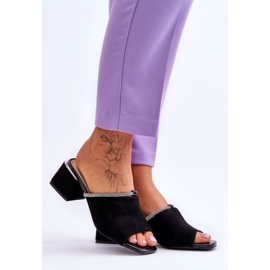 S.Barski Suede High Heel Hjemmesko KV-612-2 Sort 1