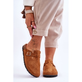 Camel Vellma Ruskind Cork Platform Hjemmesko brun 1