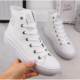 Kvinders ankelsneakers på platformen hvide Big Star LL274A183 1