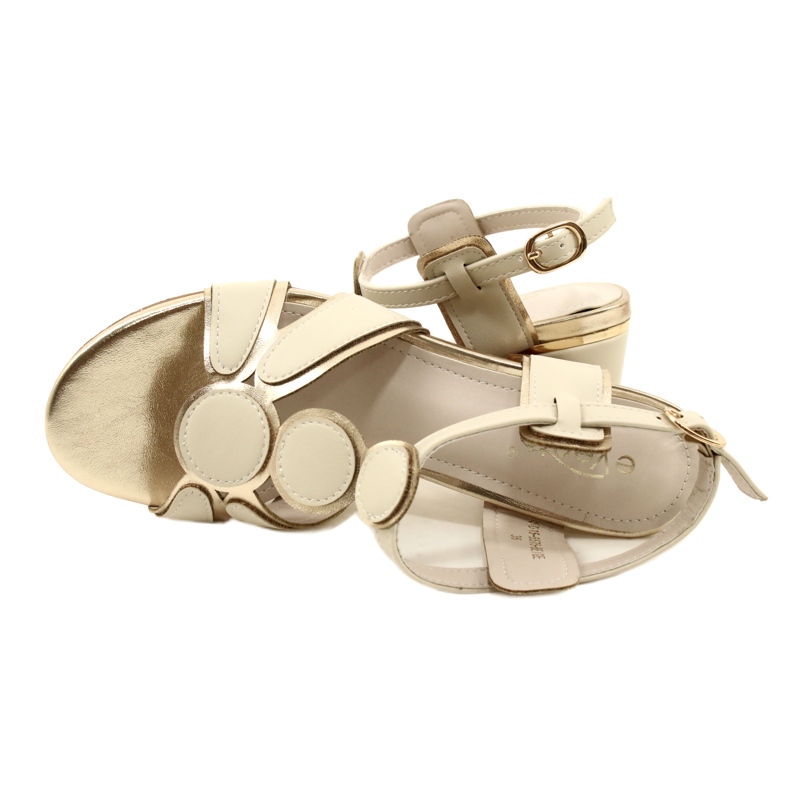 Evento Kvinders sandaler med en dekorativ øverste 23SD35-5575 beige-guld 6
