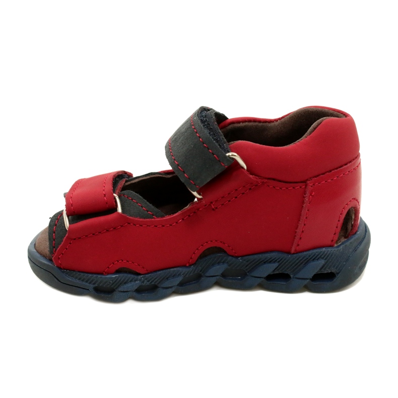 Læder Børns sandaler til velcro Mazurek 1363 Rød 2