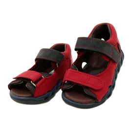 Læder Børns sandaler til velcro Mazurek 1363 Rød 3