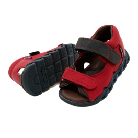 Læder Børns sandaler til velcro Mazurek 1363 Rød 4