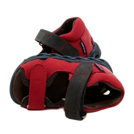 Læder Børns sandaler til velcro Mazurek 1363 Rød 5