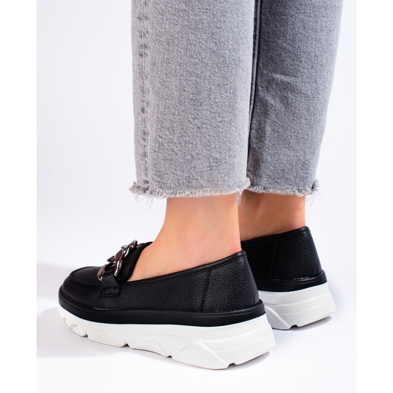 Moccasins Sort Vinceza sko 1