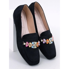 Davitian Black rhinestone loafers sort 1