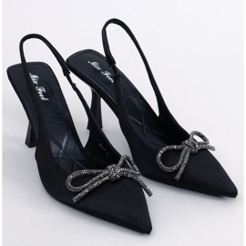 Hannah Black pumps med åben hæl sort 1