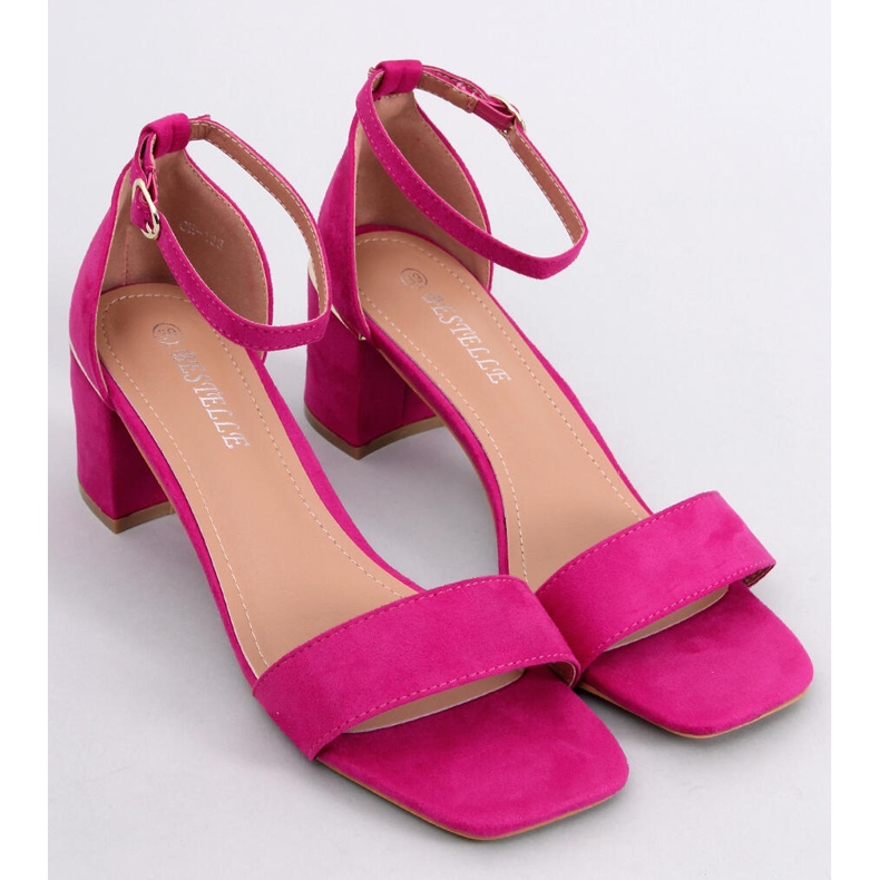 Rocco Fuchsia sandaler med lav hæl lyserød 1