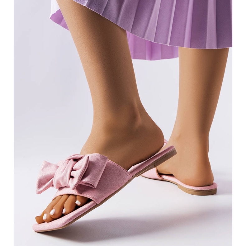 Pink elegante sløjfesko fra Thériault lyserød 2
