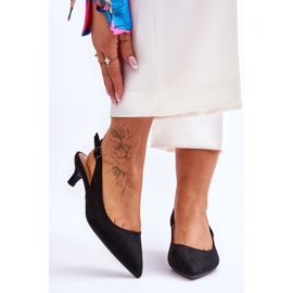 Low Peep Toe Pumps Black Lia sort 1
