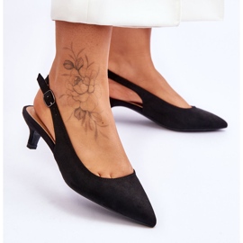 Low Peep Toe Pumps Black Lia sort 2
