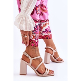 Florentina beige læderhælsandaler 2