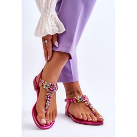 Flip Flops til kvinder med sten Fuchsia Lenisa lyserød 2