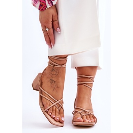 Bundne sandaler Beige høje hæle Secret Love 1