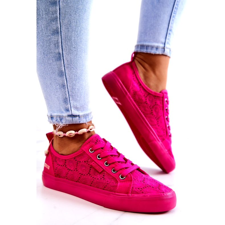 Openwork sneakers Big Star JJ274060 Pink lyserød 4