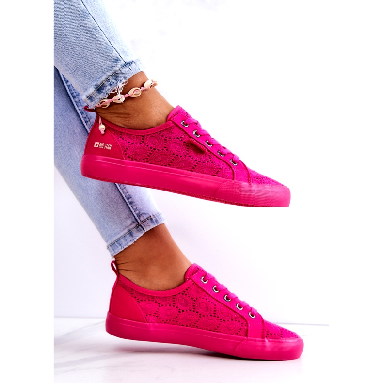 Openwork sneakers Big Star JJ274060 Pink lyserød 6