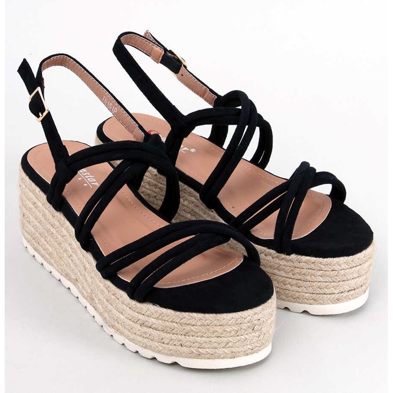BM Altman Black wedge espadriller sort 1