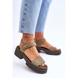 Dame Big Star Suede Sandaler LL276033 Grøn 2