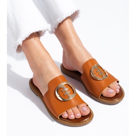 Kamel Shelovet flade sandaler til kvinder brun 3