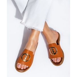 Kamel Shelovet flade sandaler til kvinder brun 2