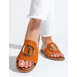 Kamel Shelovet flade sandaler til kvinder brun 1