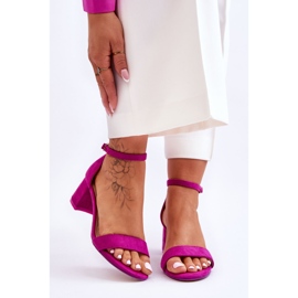 FB1 Lilla Quincy sandaler i ruskind med lav hæl violet 1