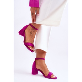 FB1 Lilla Quincy sandaler i ruskind med lav hæl violet 3