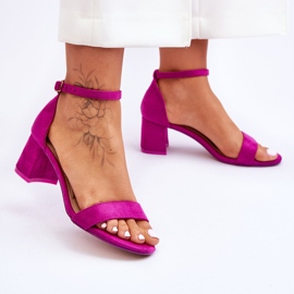 FB1 Lilla Quincy sandaler i ruskind med lav hæl violet 2