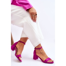 FB1 Lilla Quincy sandaler i ruskind med lav hæl violet 5