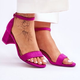 FB1 Lilla Quincy sandaler i ruskind med lav hæl violet 6
