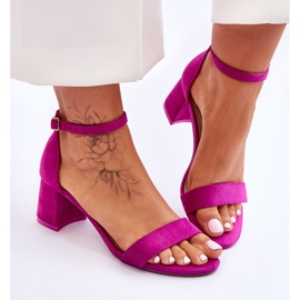 FB1 Lilla Quincy sandaler i ruskind med lav hæl violet 4
