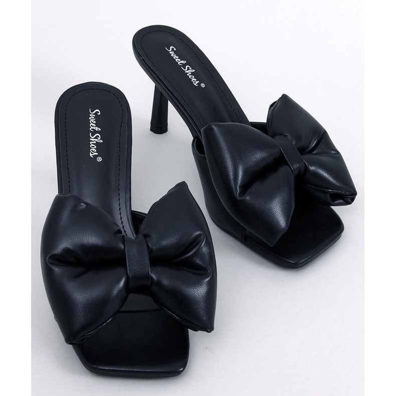 Ellie Black Bow stilethælsandaler sort 1