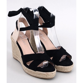 Sort Espadrilles på en kile flettet sort M319P Sort 1