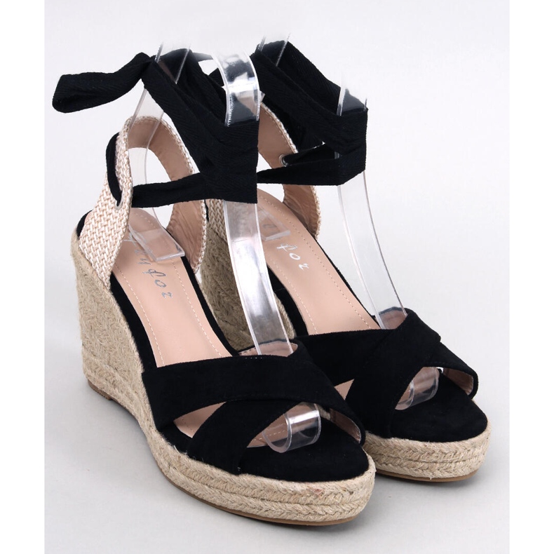 Sort Espadrilles på en kile flettet sort M319P Sort 1
