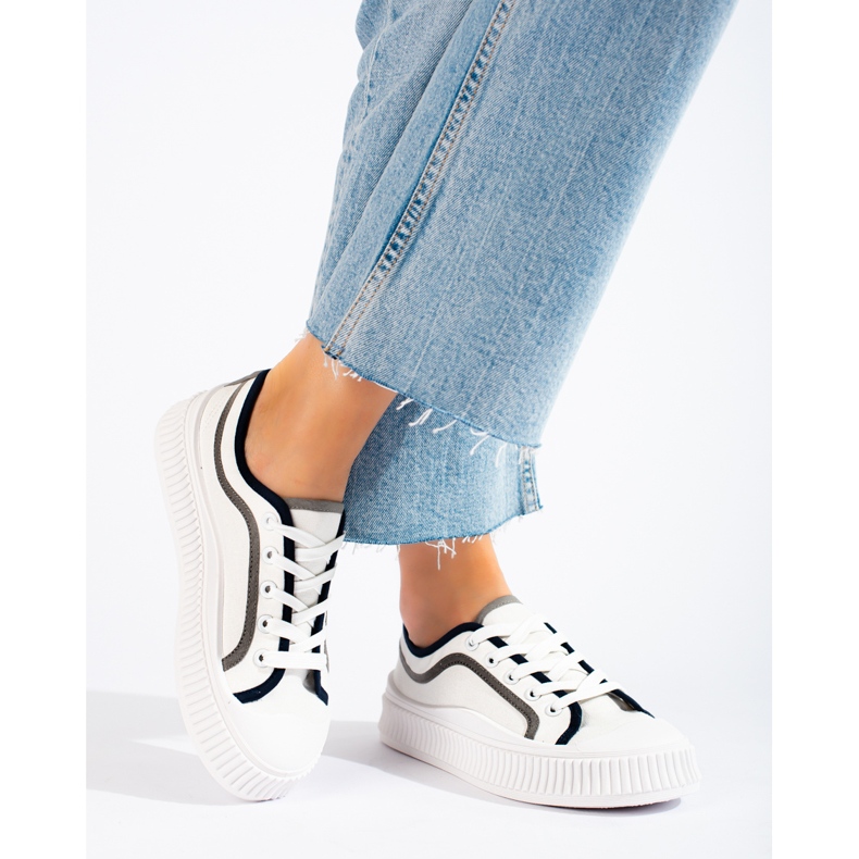 Shelovet kvinders lav platform sneakers hvid 1
