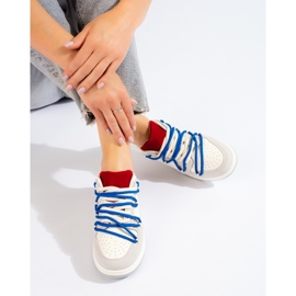 Shelovet sneakers med blå snørebånd hvid 2