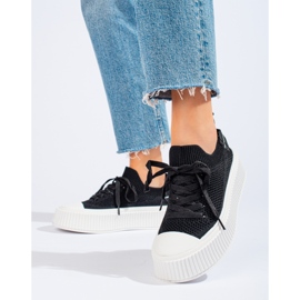 Sorte openwork platform sneakers fra Shelovet 2