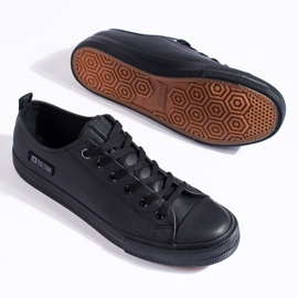 Sorte mænds sneakers lavet af økologisk læder Big Star KK174009 1